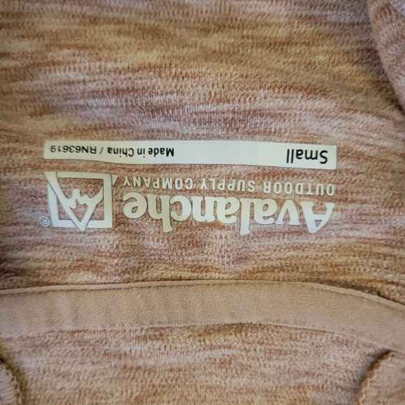Avalanche Zip-Up Hoodie Jacket Small Heather Taupe Thumbhole Lightweight - Picture 3 of 4